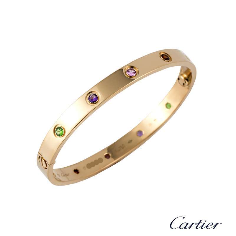 cartier colored stone love bracelet